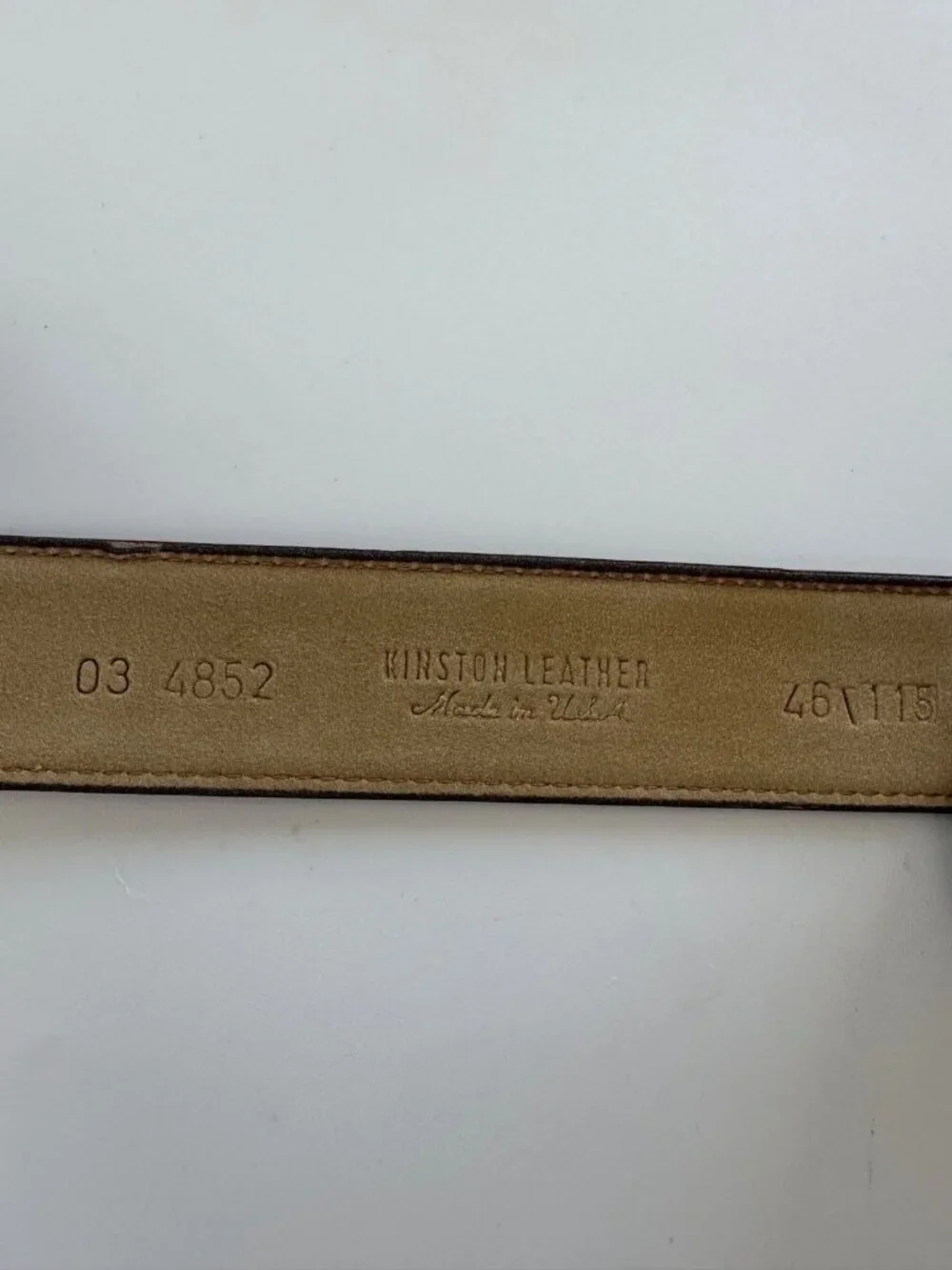 Kinston Leather Men's 46 Brown Leather Belt Made in USA
